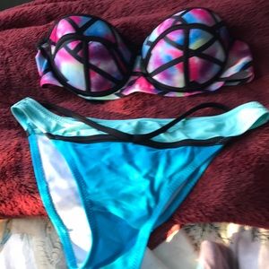 Multi colored matching suit